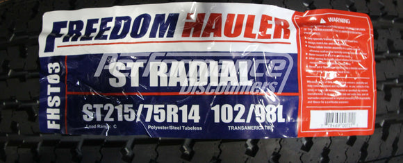 Freedom Hauler ST Radial Trailer Tire(s) 205/75R14 LRC 100L 205/75-14 2057514