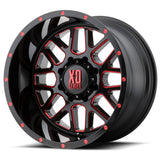 20X10 KMC XD Grenade Satin Black Milled w/ Red CC Wheel/Rim 5x127 20-10