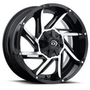 Vision 422 Prowler Gloss Black Machined Face 17X9 5x139.7 ET-12 wheel-2
