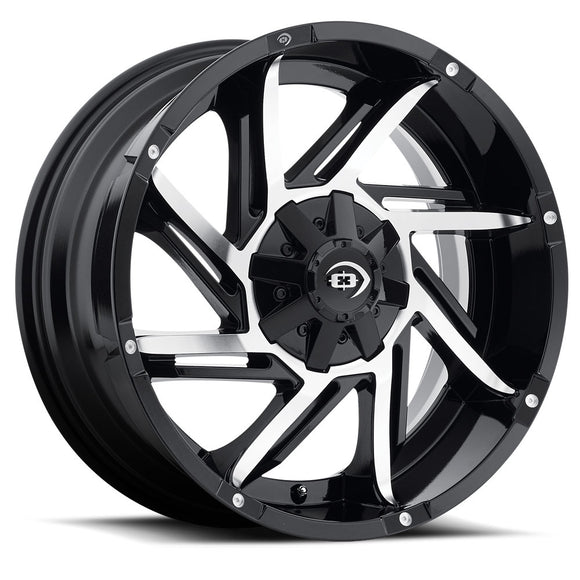 Vision 422 Prowler Gloss Black Machined Face 17X9 5x139.7 ET-12 wheel