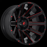 20X9 Fuel D643 Contra Gloss Black Red Tinted Clear 8X170 ET1 wheel/rim