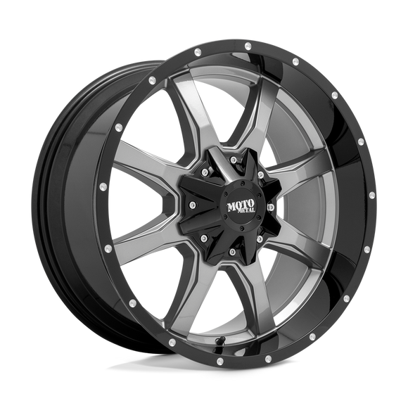 20X10 Moto Metal MO970 Gloss Grey Gloss Black Lip Wheel/Rim 5x127 20-10