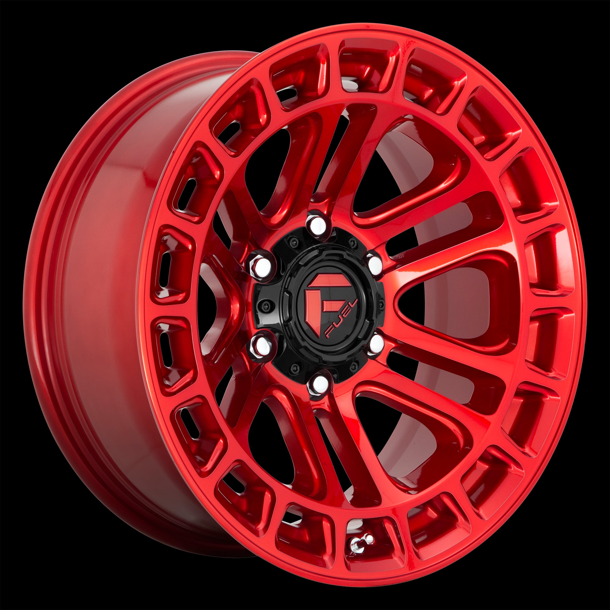 17X9 Fuel D719 HEATER Candy Red Machined 6X139.7 ET-12 wheel/rim