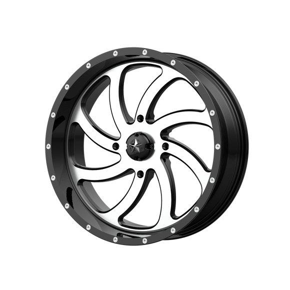 22X7 MSA Offroad Wheels Switch Machined Gloss Black Wheel/Rim 4x137 ET0