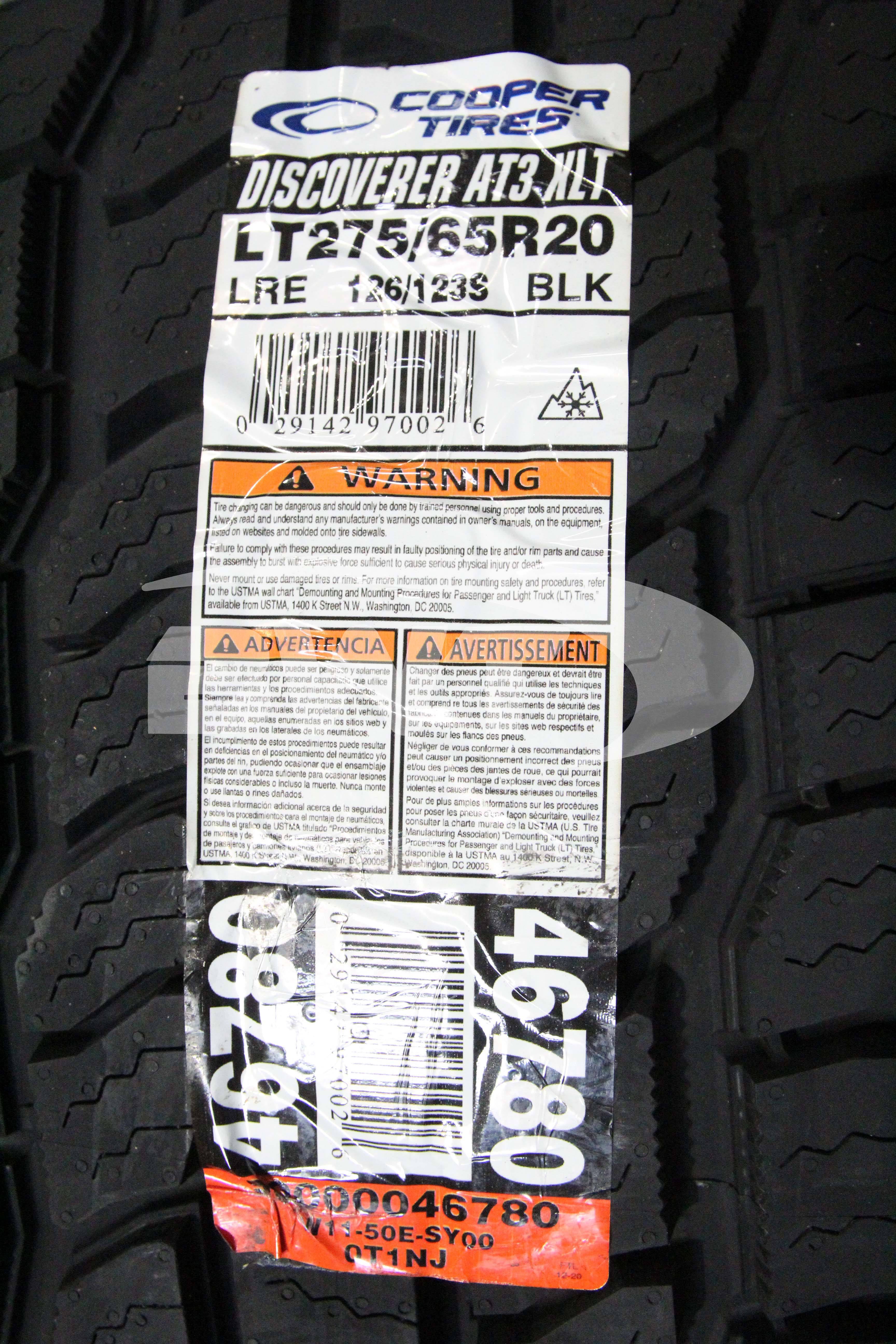 Cooper Discoverer AT3 XLT Tire(s)275/65R20 126S LRE BSW 2756520