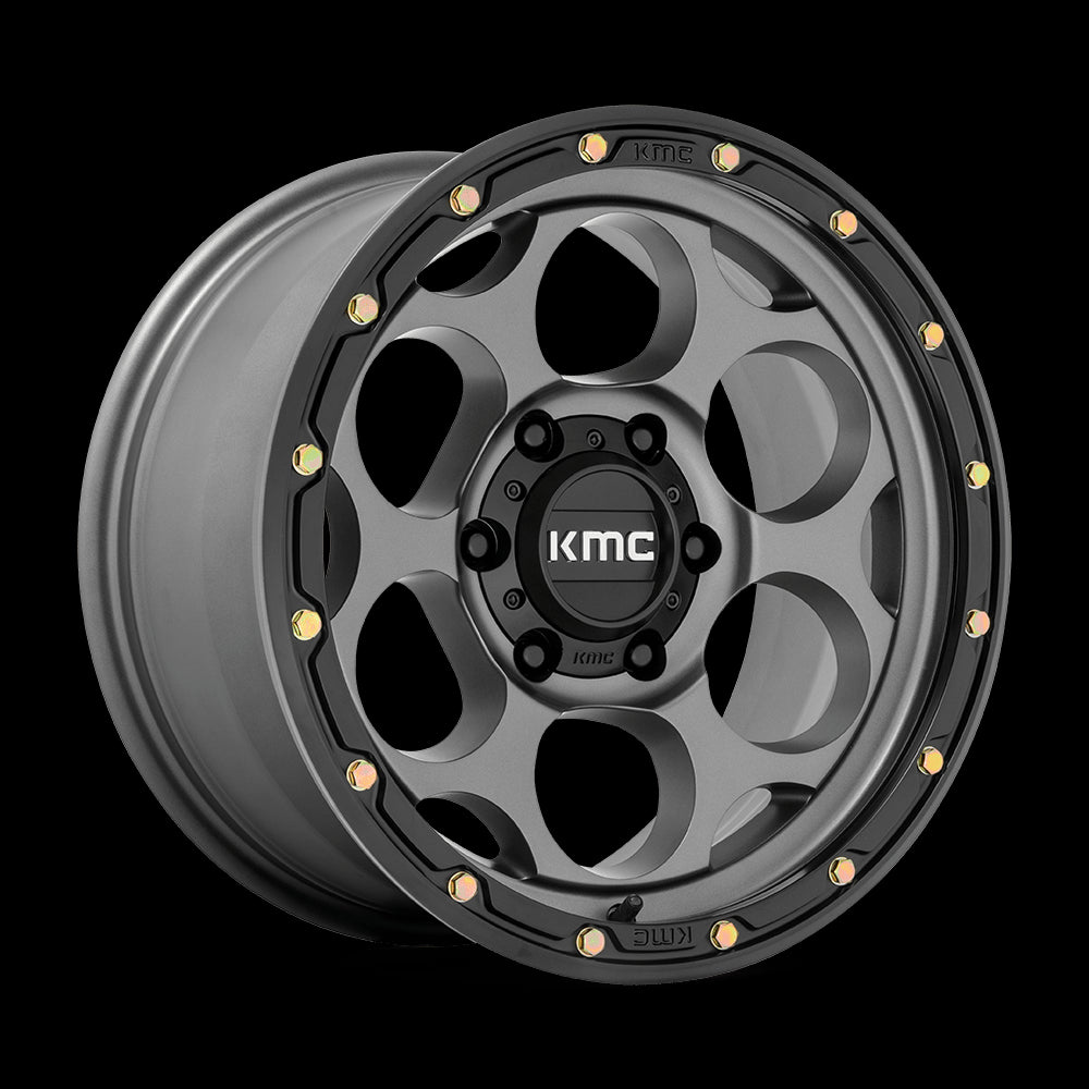 18X8.5 KMC KM541 DIRTY HARRY Satin Gray With Black Lip 5X127 ET0 wheel/rim