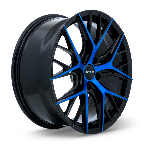 18x8 RTX Valkyrie Gloss Black Machined Blue 5x114.3 ET40 wheel/rim