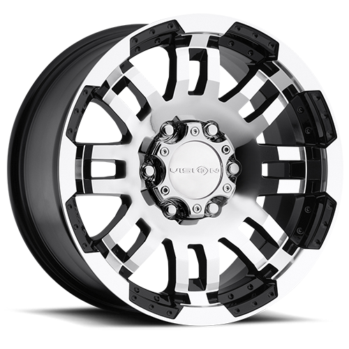 15x7.5 Vision 375 Warrior Black Machined 6x139.7 6x5.5 ET-12 Wheel Rim