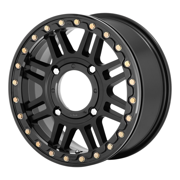 15X6 KMC ATV KS250 Cage Beadlock S-BLK BLK-RING 4X137 ET38 wheel/rim