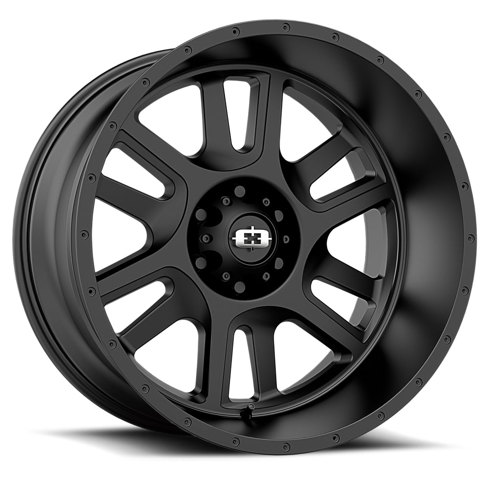 22x12 Vision 419 Split Satin Black 8x180 ET-51 Wheel Rim - 0