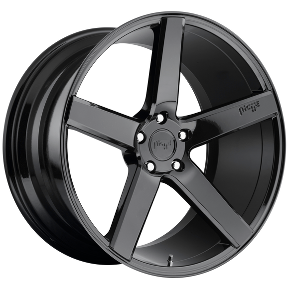 8.5x20 Niche Wheels M188 Milan Gloss Black Wheel 5x120 ET35 CB72.56