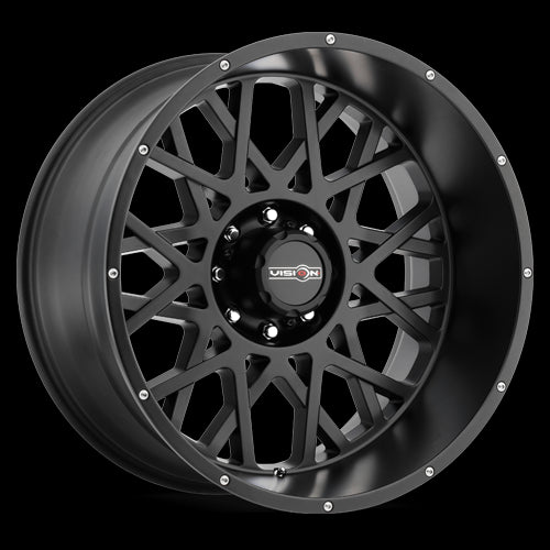20x12 Vision 412 Rocker Satin Black Wheel 8x180 ET-51 CB124.2