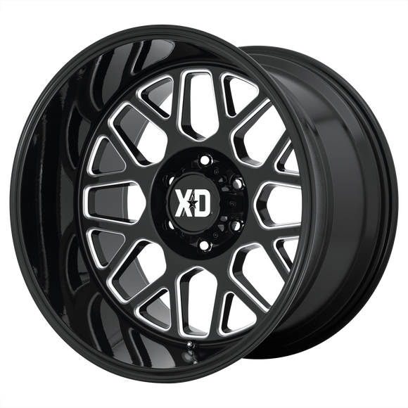 20X10 XD Series XD849 Grenade 2 Gloss Black Milled 8X180 ET-18 wheel/rim