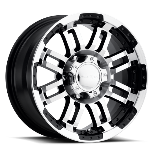15x7.5 Vision 375 Warrior Black Machined 5x120.65 5x4.75 ET-12 Wheel Rim