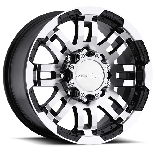 20x9 Vision 375 Warrior Gloss Black Machined Face Wheel 8x170 ET18 CB125.2