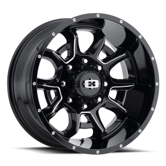 20x12 Vision 415 Bomb Gloss Black Milled Spoke Wheel 6x135 ET-51 CB87.1