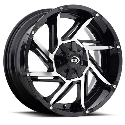Vision 422 Prowler Gloss Black Machined Face 17X9 5x139.7 ET-12 wheel