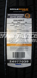225/45R17 Milestar Weatherguard AS710 Sport 94V BSW XL 225 45 17 2254517-7