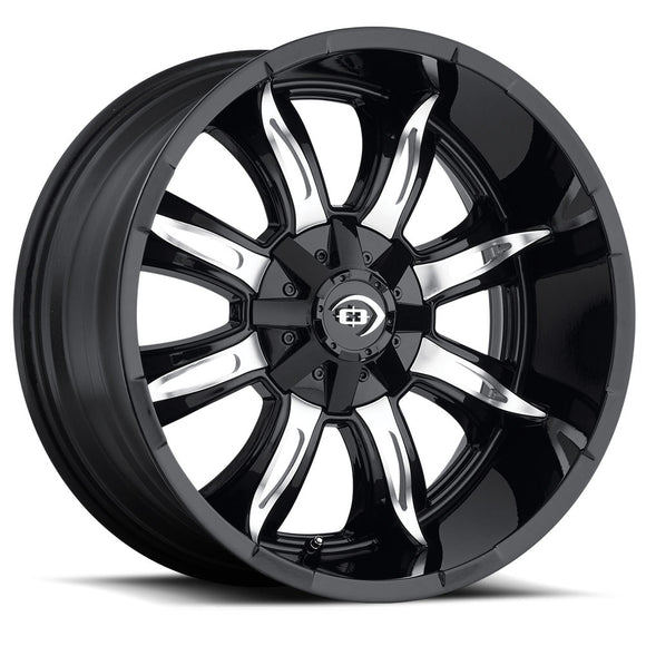18x9 Vision 423 Manic Gloss Black Machined Face Wheel 8x165.1 ET-12 CB125.2