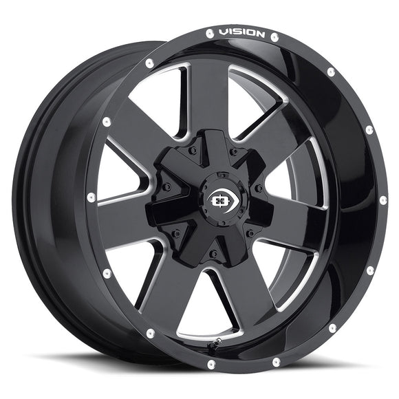 18x9 Vision 411 Arc Gloss Black Milled Spoke 5x127 5x5 ET12 Wheel Rim