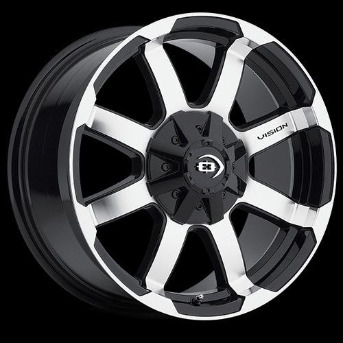 17x8.5 Vision 413 Valor Black Machined 5x114.3 5x127 5x4.5 5x5 ET0 Wheel