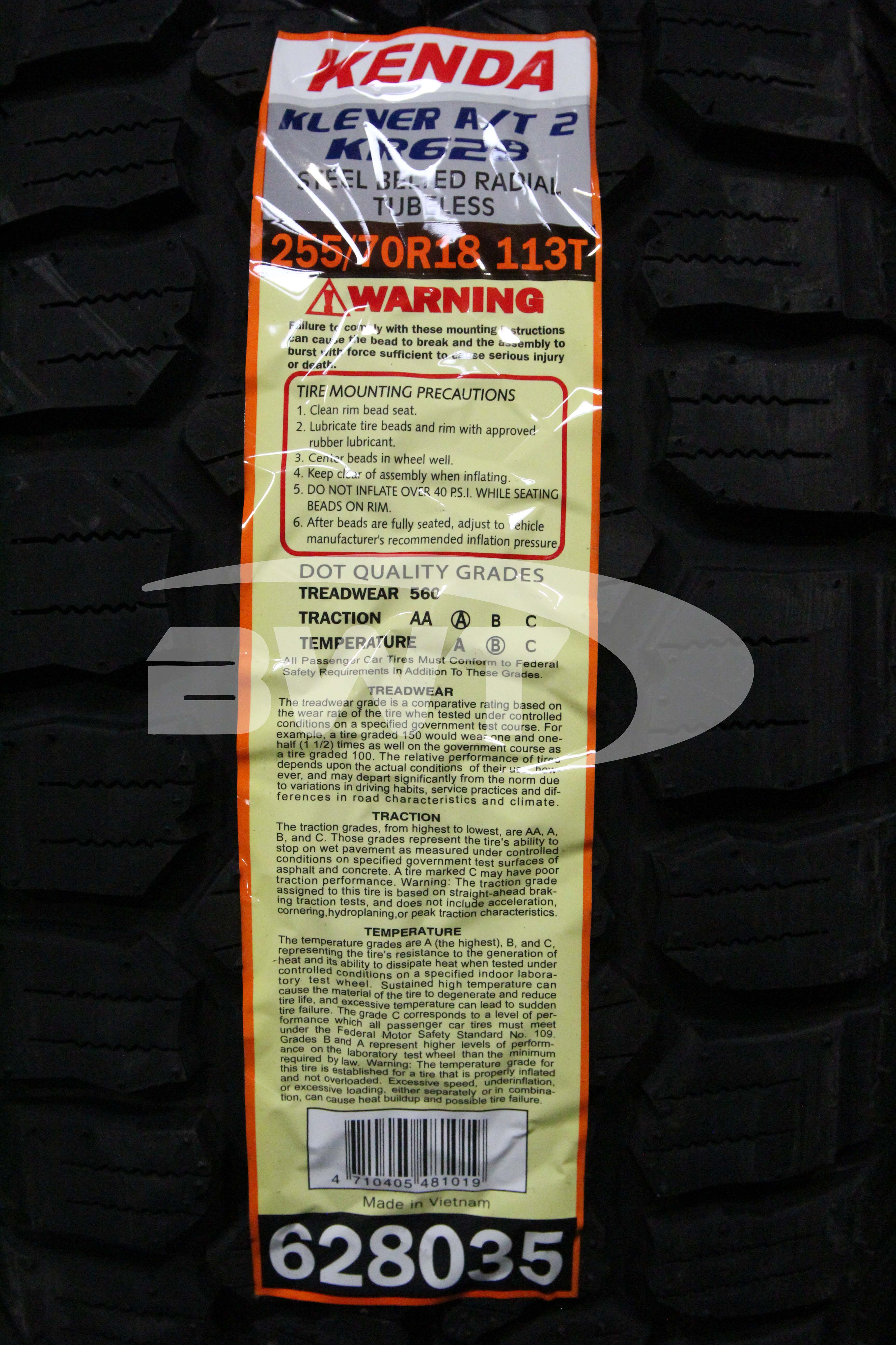 Kenda Klever A/T 2 Tire(s) 255/70R18 113T SL RBL 2557018