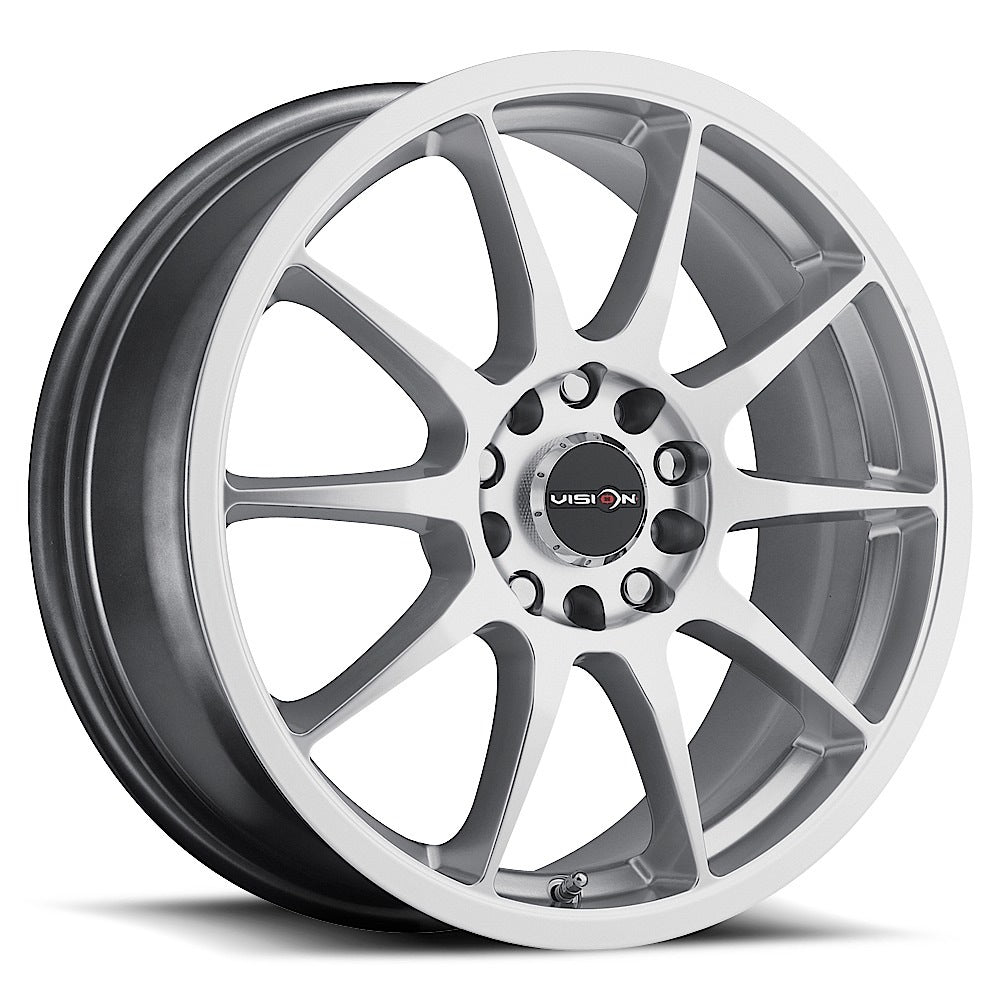 17x7 Vision 425 Bane Hyper Silver 5x114.3 5x120 5x4.5 5x ET38 Wheel Rim - 0