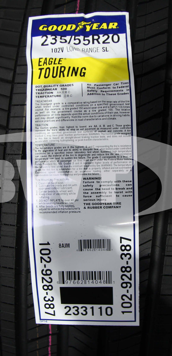 235/55R20 Goodyear Eagle Touring 102V VSB SL 235 55 20 2355520