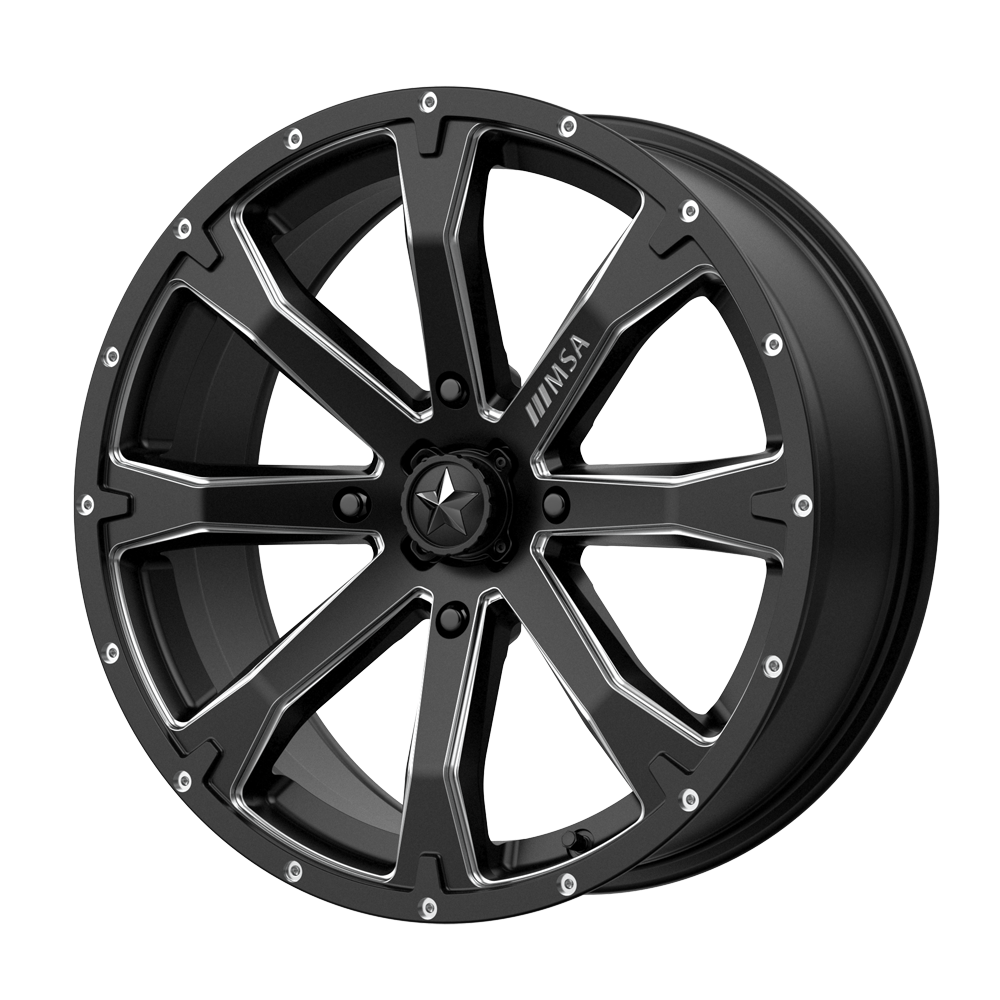 15X7 MSA OFFROAD WHEELS M42 BOUNTY Satin Black Milled 4X110 ET10 wheel ...
