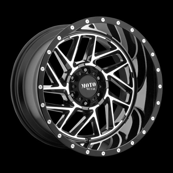 16X8 Moto Metal MO985 BREAKOUT Gloss Black Machined 5X127 ET-6 wheel/rim