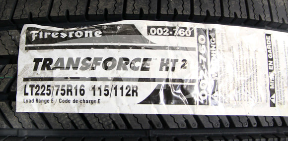 LT225/75R16 Firestone Transforce HT2 115R BL E 225 75 16 2257516