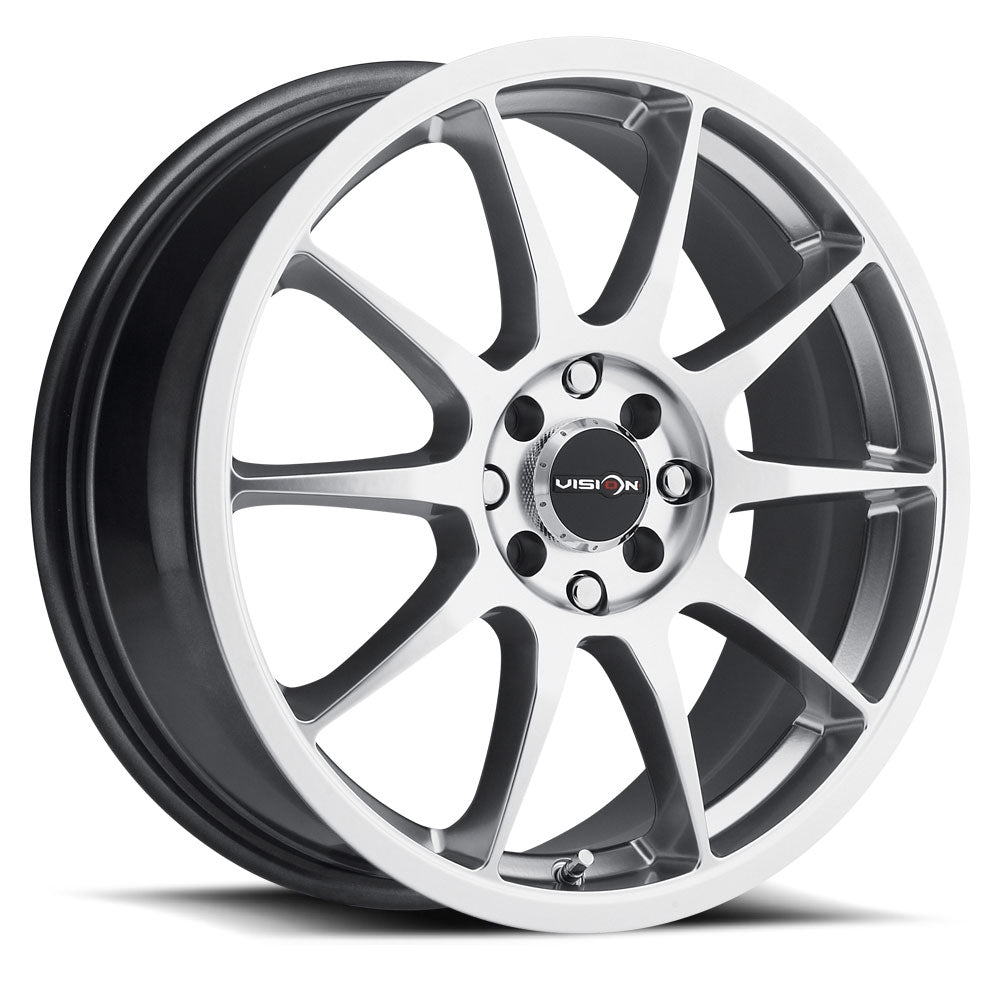 15x6.5 Vision 425 Bane Hyper Silver 4x100 4x108 4x4.25 ET38 Wheel Rim - 0