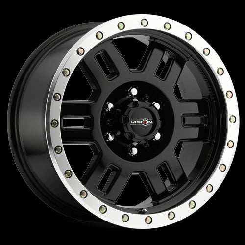 18x9 Vision 398 Manx Gloss Black Machined Lip Wheel 6x139.7 ET0 CB106.2