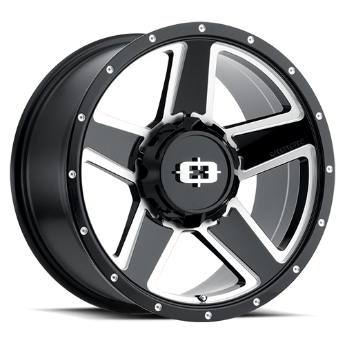 16x6 Vision 390 Empire Black Milled Spoke 8x165.1 8x6.5 ET0 Wheel Rim