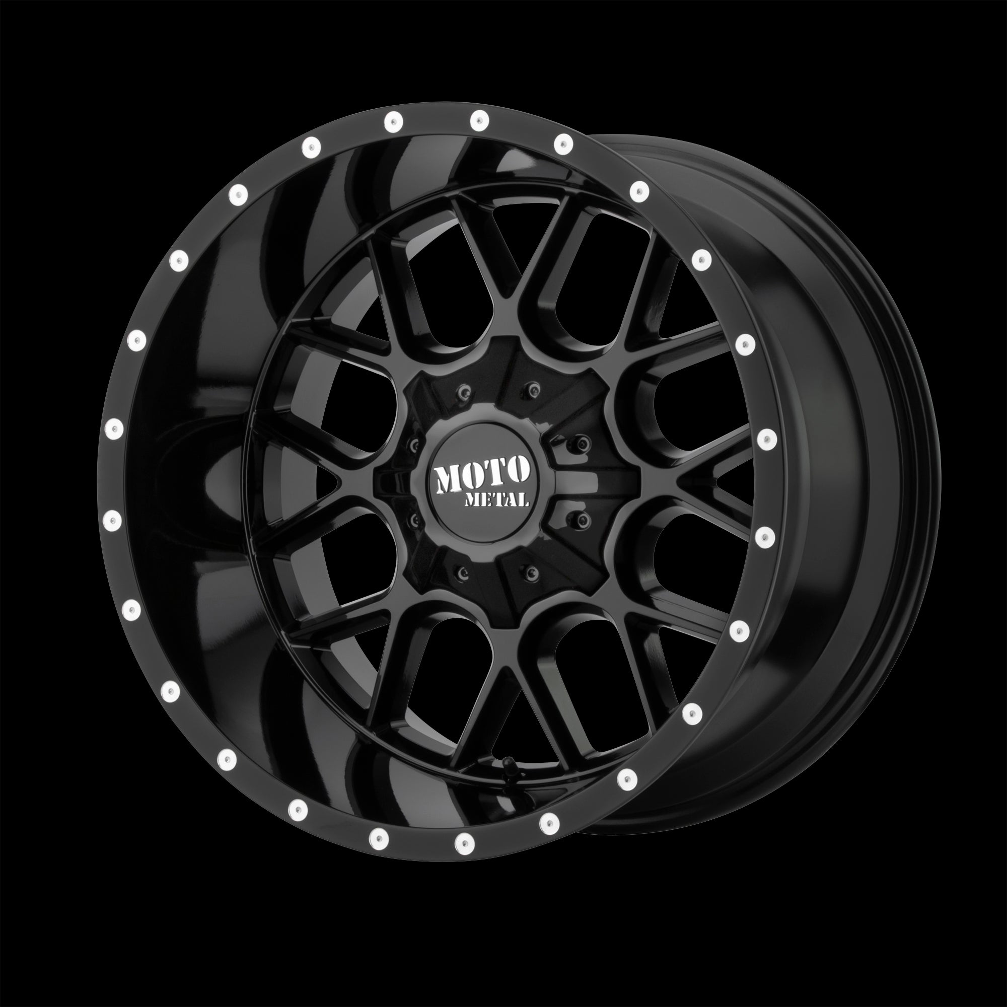 22X10 Moto Metal MO986 SIEGE Gloss Black 6X135/6X139.7 ET-18 wheel/rim