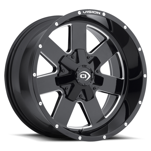 18x9 Vision 411 Arc Gloss Black Milled Spoke 5x127 5x5 ET12 Wheel Rim