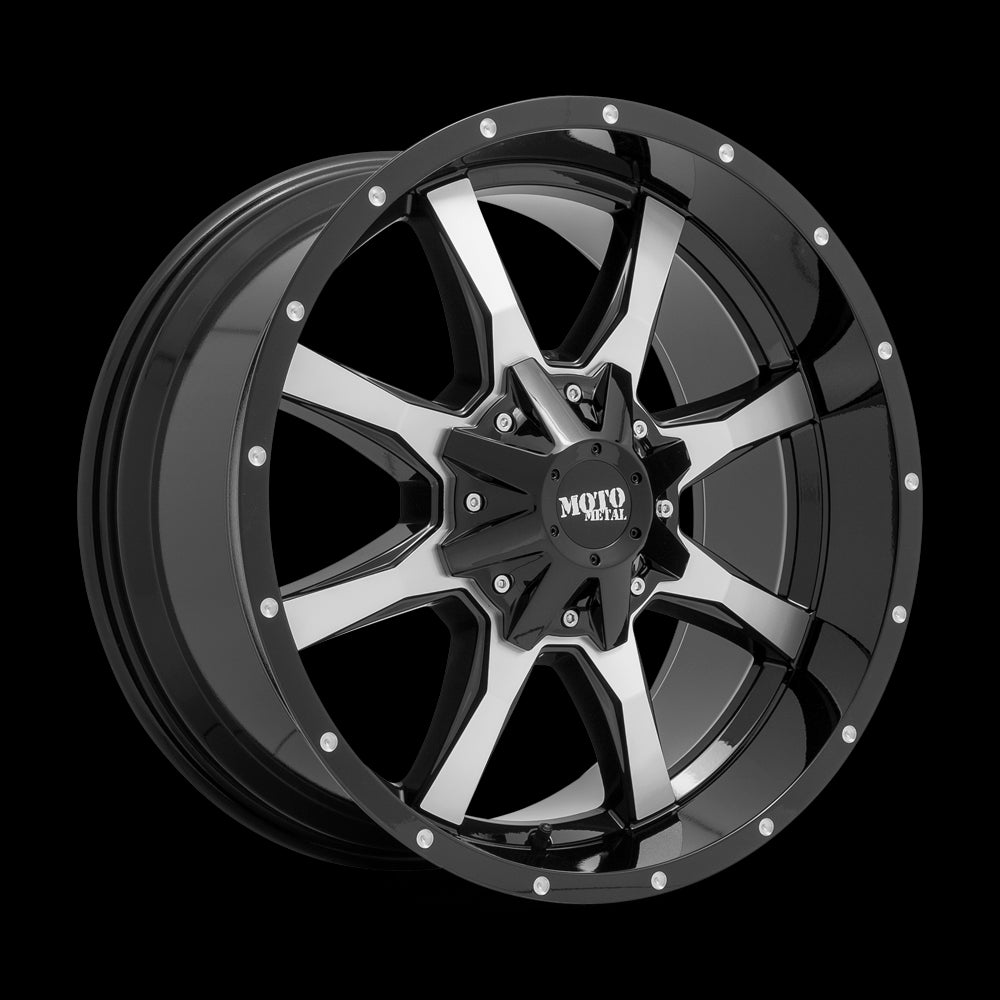 22X12 Moto Metal MO970 Gloss Black Machined Face 8X165.1 ET-44 wheel/rim