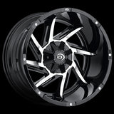 18x9 Vision 422 Prowler Black Machined Face 8x165.1 8x6.5 ET12 Wheel Rim