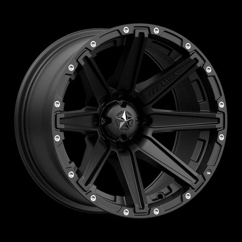 14X7 MSA Offroad Wheels Clutch Satin Black Wheel/Rim 4x110 ET-47