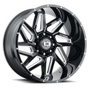 22x12 Vision 361 Spyder Gloss Black Milled Spoke Wheel 8x170 ET-51 CB125.2-2