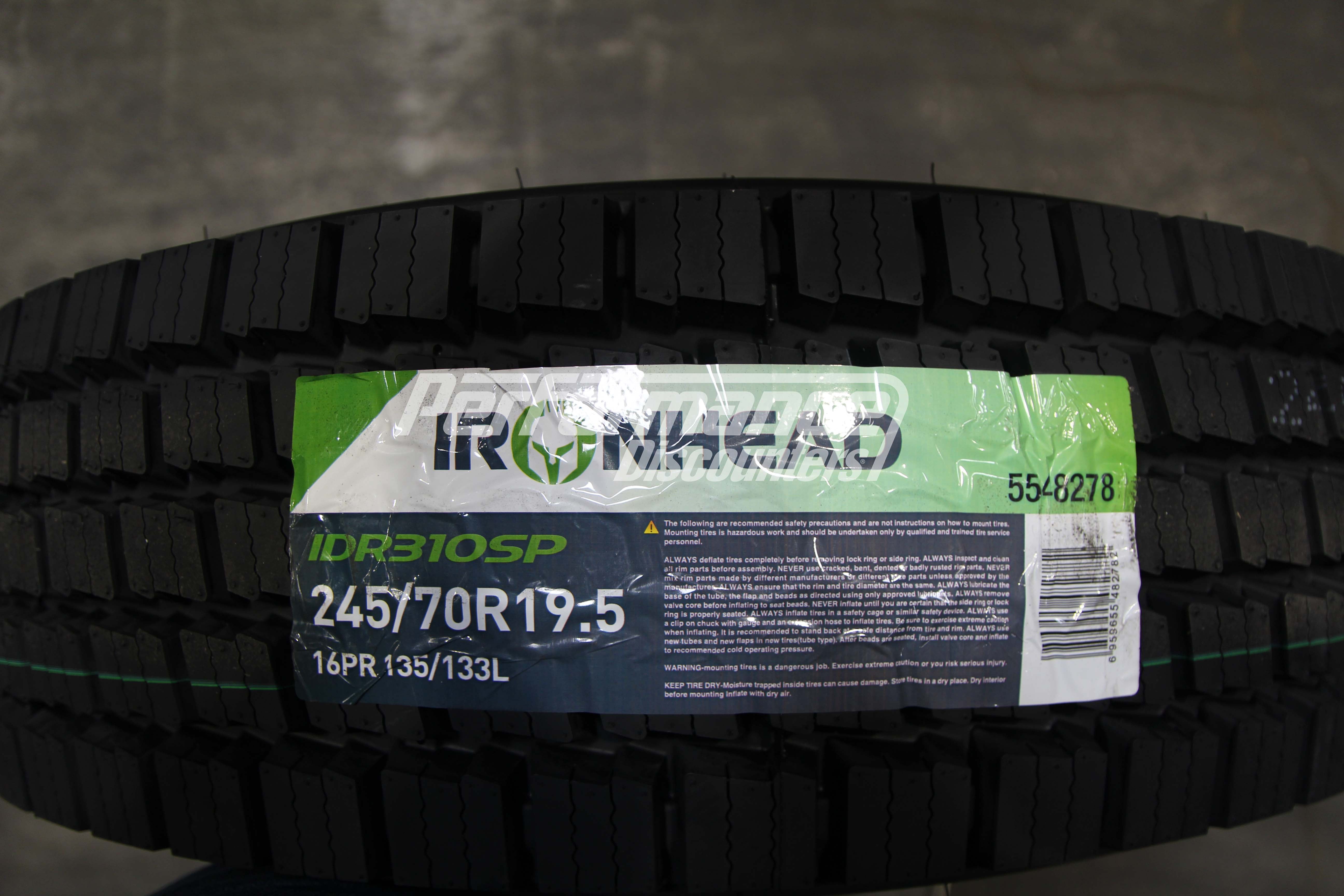 Ironhead IDR310SP Drive Tire(s) 245/70R19.5 135L LRH 24570195