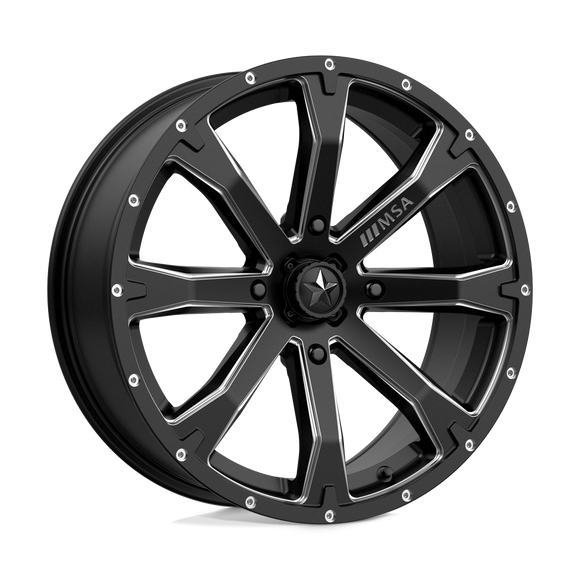 18X7 MSA OFFROAD WHEELS M42 BOUNTY Satin Black Milled 4X156 ET10 wheel/rim