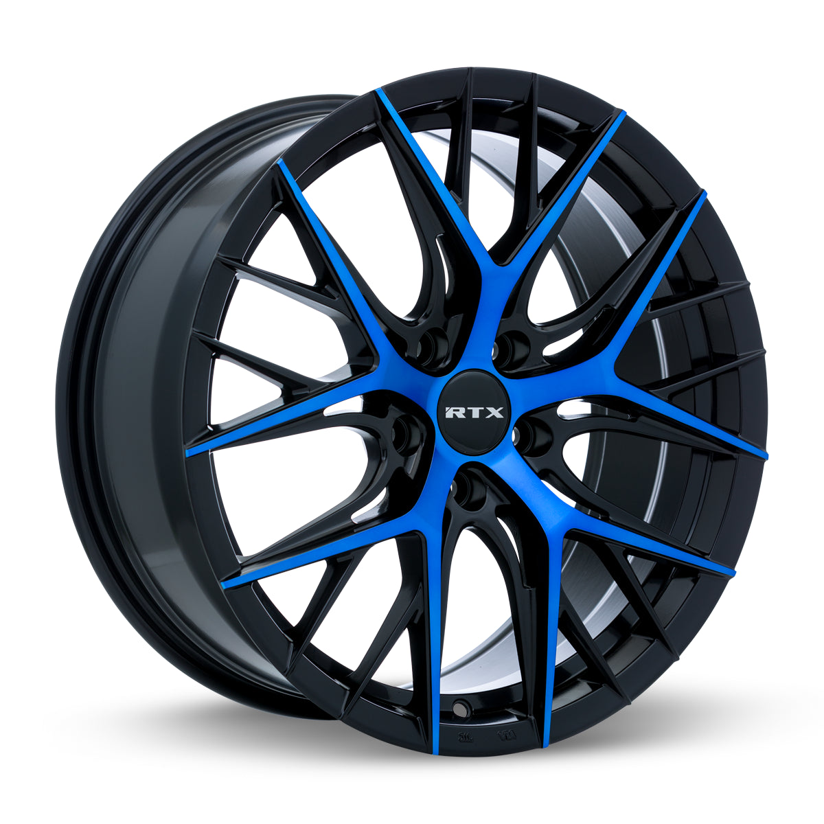 18x8 RTX Valkyrie Gloss Black Machined Blue 5x114.3 ET40 wheel/rim