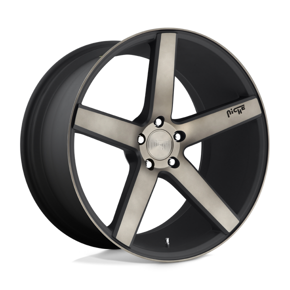 8.5x20 Niche Wheels M134 Milan Matte Black Machined Wheel 5x108 ET40 CB63.40
