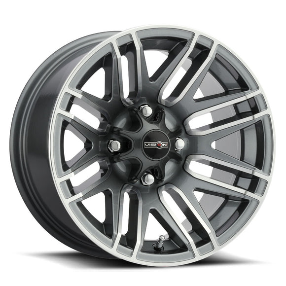 14x8 Vision 112 Assault Gunmetal Machined Face 4x136 ET-10.2 Wheel Rim