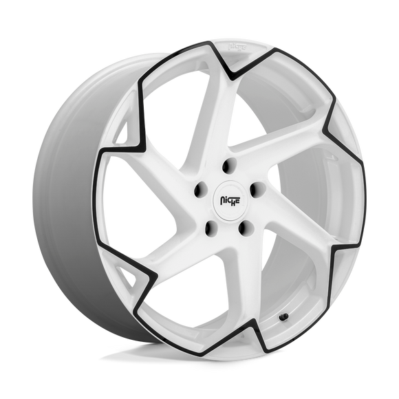 20X10.5 Niche M257 FLASH Gloss White With Black 5X112 ET27 wheel/rim
