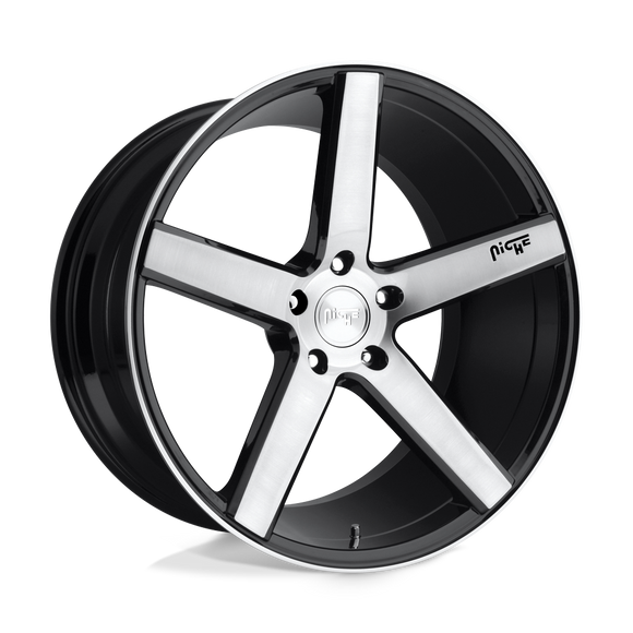 8.5x20 Niche Wheels M124 Milan Gloss Black Brushed Wheel 5x120 ET35 CB72.56