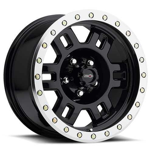 Vision 398 Manx Gloss Black Machined Lip 18X9 5x5.5 (5x139.7) ET0 wheel