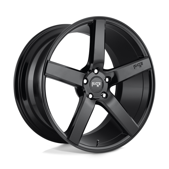 8.5x20 Niche Wheels M188 Milan Gloss Black Wheel 5x114.3 ET35 CB72.56