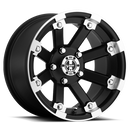 14x8 Vision 393 Lockout Matte Black Machined Lip 4x136 ET-10.2 Wheel Rim-1